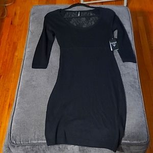 NWT Sexy Guess Laceback Black Sweater dress